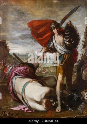 David avec le chef de Goliath, (David et Goliath), peinture par Antonio del Castillo y Saavedra, avant 1667 Banque D'Images