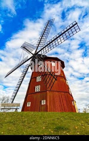 Le vieux moulin à vent de Strängnäs Banque D'Images