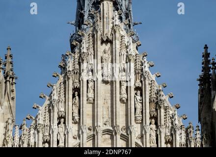 Amiens (nord de la France) : détail de la basilique de la cathédrale notre-Dame d'Amiens, inscrite au patrimoine mondial de l'UNESCO. Banque D'Images