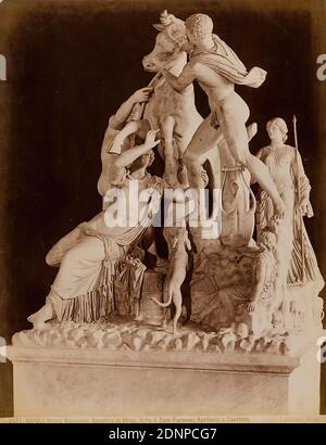 Giacomo Brogi, Edizioni Brogi, Napoli, Museo Nazionale. Supplizio di Dirce, detto il Toro Farnese, Apollonio e Taurisco, albumin paper, black and white positive process, sheet size: height: 24.50 cm; width: 19.00 cm, inscription: recto below: No. 5171, title, Edizioni Brogi, photography, sculpture, sculpture, sculpture art Stock Photo