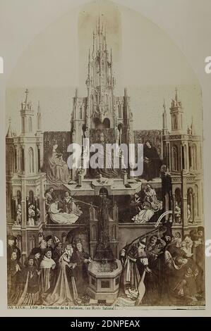 Jean Laurent, Van Eyck. Le triomphe de la Religion (au Musée National), albumin paper, black and white positive process, image size: height: 40.3 cm; width: 25.5 cm, inscribed: recto and: exposed: Van Eyck. 159 Le triomphe de la Religion. (au Musée National), J. Laurent, Madrid, painting Stock Photo