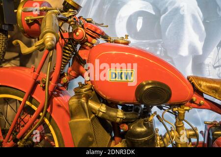 Logotype d'une moto DKW ZSW 500, 1928, PS.SPEICHER Museum, Einbeck, Basse-Saxe, Allemagne, Europe Banque D'Images