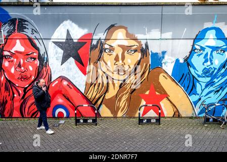 Brighton, December 18th 2020: Street art on walls in Brighton city centre Stock Photo