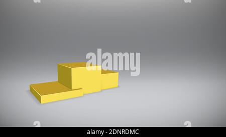 Socle avec les cubes 3D ombre et réaliste dans la chambre Illustration de Vecteur