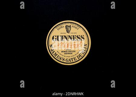 Guinness Vintage Beermat Banque D'Images