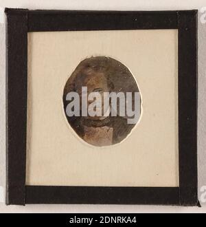 Homme, daguerréotype, taille de l'image: Hauteur: 2.40 cm; largeur: 2.50 cm, photographie de portrait, homme, demi-profil (vue de trois quarts) Banque D'Images