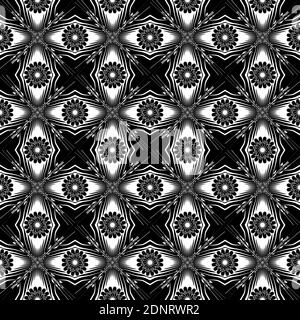 Motif croisé en noir et blanc. Design graphique Banque D'Images