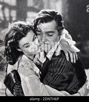 Photo de Clark Gable (1901-1960) et de Vivian Leigh (1913-1967) de 'Gone with the Wind'. Banque D'Images