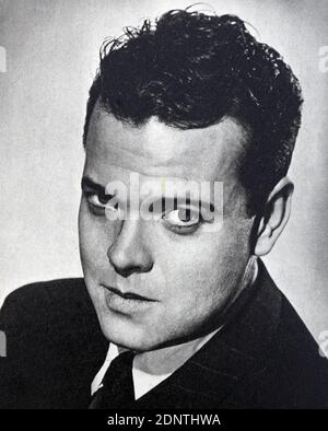 Photographie d'Orson Welles (1915-1985) un acteur, réalisateur, écrivain et producteur américain. Banque D'Images