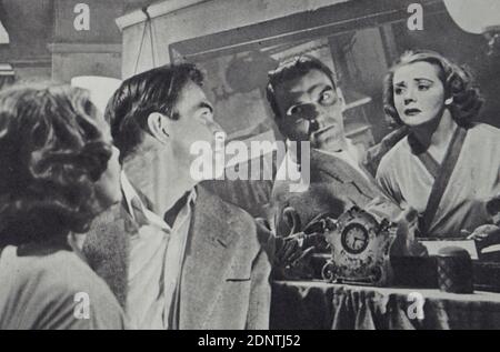 Film encore de 'The Good Die Young' avec Laurence Harvey, Richard Basehart, Stanley Baker, Rene Ray et Joan Collins. Banque D'Images