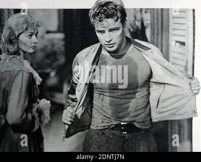 Film still from 'A Streetcar Named Desire' starring Marlon Brando, Vivien Leigh, Kim Hunter, and Karl Malden. Stock Photo