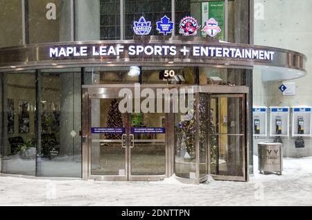 Maple Leaf Sports et divertissements en hiver, Toronto, Canada Banque D'Images
