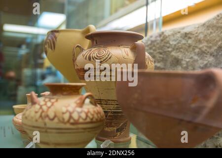 Arts de la poterie dans le musée d'Agora de STOA d'Attalos Bâtiment à l'ancienne Agora d'Athènes Banque D'Images