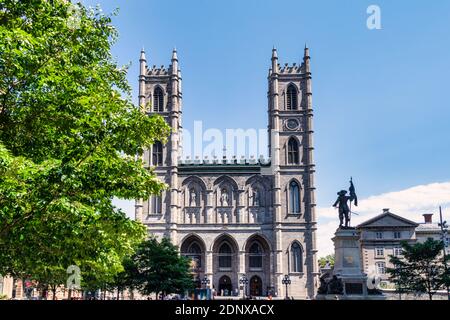 Façade de l'église notre-Dame, Montréal, Canada Banque D'Images