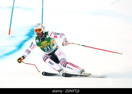 Groden, Italie. 18 décembre 2020. Coupe du monde de ski alpin FIS - Covid-19 Outbreak - 2e événement Super-G masculin le 18/12/2020 à Val Gardena, Gröden, Italie. En action Adrien Theaux (FRA) (photo de Pierre Teyssot/ESPA-Images) Credit: European Sports photo Agency/Alay Live News Banque D'Images