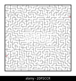 Grand labyrinthe carré difficile. Jeux pour enfants et adultes. Puzzle pour enfants. Tambour de conuntambour de labyrinthe. Illustration vectorielle plate isolée sur fond blanc Illustration de Vecteur