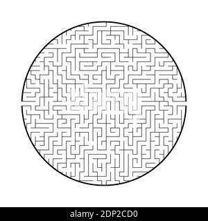 Grand labyrinthe rond difficile. Jeux pour enfants et adultes. Puzzle pour les enfants. Tambour de labyrinthe. Illustration vectorielle plate isolée sur fond blanc Illustration de Vecteur