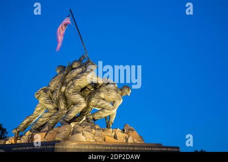 Arlington, Virginie. Iwo Jima Memorial aux États-Unis Marines par Felix Weihs de Weldon. Mémorial de guerre du corps des Marines des États-Unis. Banque D'Images