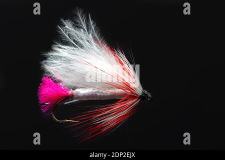 Lure de pêche faite à la main aux couleurs vives. Banque D'Images