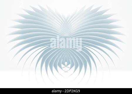 Arrière-plan abstrait bleu blanc avec motif géométrique paramétrique, illustration de rendu 3d Banque D'Images