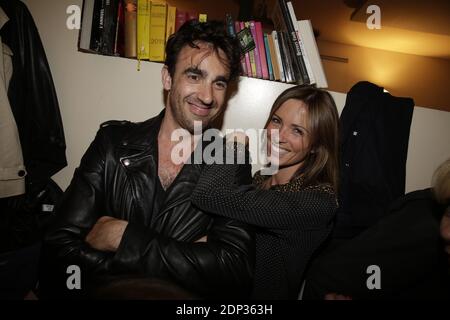 Exclusif - Nicolas Ullmann et Isabelle Ithurburu participant à la fête de clôture de la Popote des Potes organisée par Yannig Samot à Cheri Bibi, à Paris, le 20 avril 2015. Photo de Jerome Domine/ABACAPRESS.COM Banque D'Images