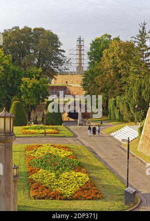 Belgrade, Serbie - 07 octobre 2019 : parc de Kalemegdan à l'automne à Belgrade. Banque D'Images