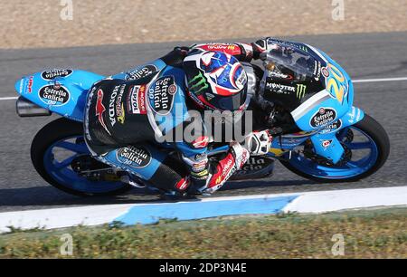 Fabio Quartararo de l'équipe Stella Galice pendant la course Moto3 pendant le MotoGP d'Espagne à Circuito de Jerez à Jerez de la Frontera, Espagne, le 3 mai 2015. Photo de Giuliano Bevilacqua/ABACAPRESS.COM Banque D'Images