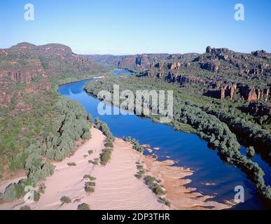 Parc national de Kakadu, territoire du Nord, vue aérienne de la terre d'Arnham et de la rivière Alligator est. Banque D'Images