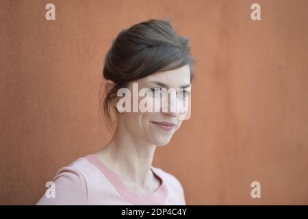 Emilie Caen pose au Village lors de l'édition 2015 du tournoi de tennis de Roland Garros a Paris, France, le 30 mai 2015, photo de Nicolas Gouhier/ABACAPRESS.COM Banque D'Images