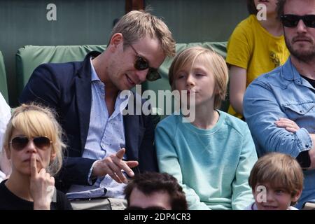 Jeremy Renier watch a game during the first round of the French Tennis Open at Roland-Garros arena in Paris, France on May 30, 2015. Photo by Laurent Zabulon/ABACAPRESS.COM Stock Photo