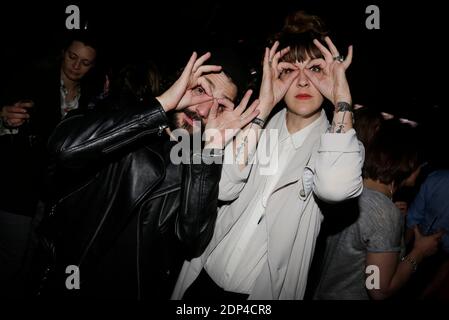 Exclusif - Gunther Love(Sylvain Quimene) et sa femme Daphne Burki a l'After Party du concert secours Pop Rock au bus Palladium a Paris, France, le 30 mai 2015. Photo de Jerome Domine/ABACAPRESS.COM Banque D'Images