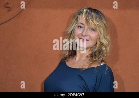 Julie Ferrier posing at the Village during French Tennis Open at Roland Garros arena in Paris, France on June 3rd, 2015. Photo by Nicolas Briquet/ABACAPRESS.COM Stock Photo