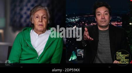 18 décembre 2020, New York, New York, Etats-Unis - Sir PAUL MCCARTNEY apparaît sur le Tonight Show avec JIMMY FALLON pour parler de McCartney III, son nouvel album qui a chuté aujourd'hui.(Credit image: © NBC/The Tonight Show/ZUMA Wire) Banque D'Images