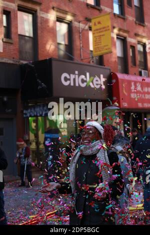 Défilé du nouvel an chinois dans le quartier chinois de New York Banque D'Images