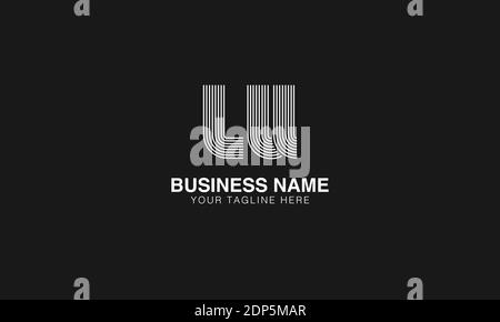 Lu L U initial basé moderne minimum créatif logo image de modèle vectoriel. Logo à motif dessin au trait Illustration de Vecteur