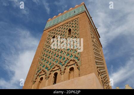 Détail de la mosquée Koutobia à Marrakech, Maroc Banque D'Images