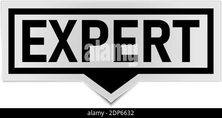 bannière experte noire. étiquette bulle de discours experte. Illustration de Vecteur