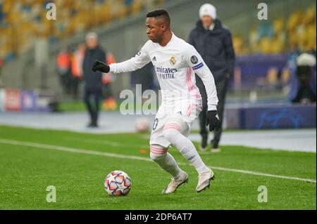 KIEV, UKRAINE - 1 DÉCEMBRE 2020: Vinicius Junior. Le match de football du groupe B de l'UEFA Champions League FC Shakhtar Donetsk vs Real Madrid FC Banque D'Images