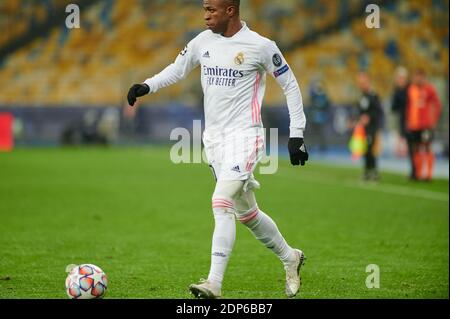 KIEV, UKRAINE - 1 DÉCEMBRE 2020: Vinicius Junior. Le match de football du groupe B de l'UEFA Champions League FC Shakhtar Donetsk vs Real Madrid FC Banque D'Images