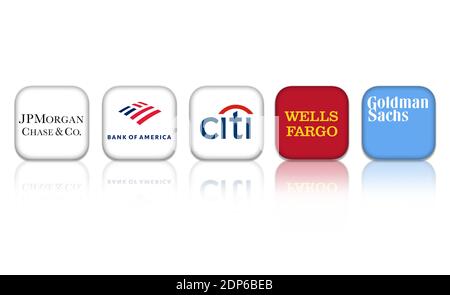 Les plus grandes sociétés de portefeuille bancaires en Amérique Banque D'Images