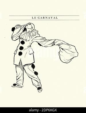 Le costume de clown de Pierrot du ballet russe Carnaval, un ballet basé sur la musique de la suite de piano de Robert Schumann Carnaval, Op. 9 Banque D'Images