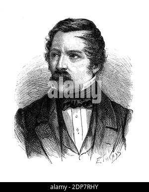 Portrait de Carl August von Steinheil (1801-1870), physicien, ingénieur et astronome allemand, inventeur du premier daguerréotype en Allemagne et producteur de nombreux grands télescopes Banque D'Images