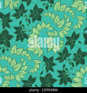 Motif fleuri sans couture avec motif vectoriel dans l'obscurité et la lumière rayures avec feuilles et fleurs Illustration de Vecteur