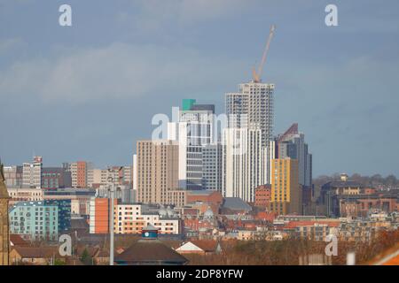 Le groupe de bâtiments de Leeds est étudiant Arena Village Hébergement comprenant le plus haut bâtiment du Yorkshire, « Altus House » Banque D'Images