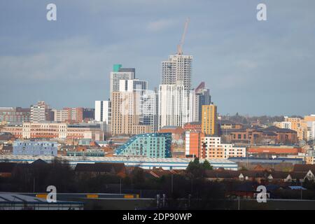 Le groupe de bâtiments de Leeds est étudiant Arena Village Hébergement comprenant le plus haut bâtiment du Yorkshire, « Altus House » Banque D'Images