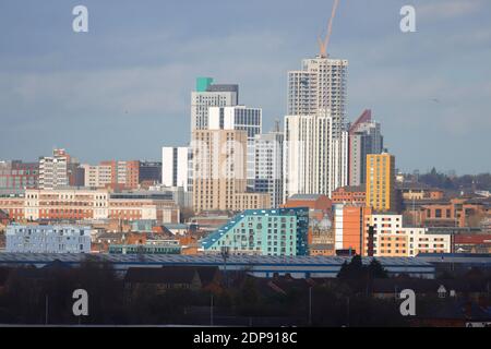 Le groupe de bâtiments de Leeds est étudiant Arena Village Hébergement comprenant le plus haut bâtiment du Yorkshire, « Altus House » Banque D'Images