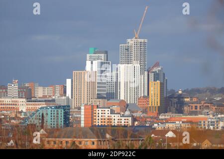 Le groupe de bâtiments de Leeds est étudiant Arena Village Hébergement comprenant le plus haut bâtiment du Yorkshire, « Altus House » Banque D'Images