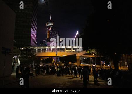 HONG KONG - PROTESTATION - RASSEMBLEMENT POUR LES DROITS DE L'HOMME rassemblement à Hong Kong pour la journée mondiale des droits de l'homme. Rassemblement à Hong Kong pour Wor Banque D'Images