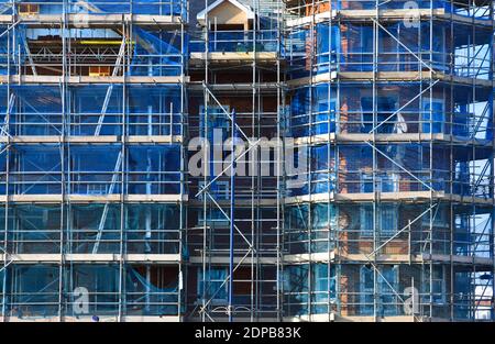 Chantier de construction avec échafaudage Banque D'Images