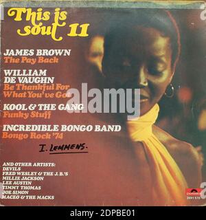 Voici Soul II - Kool & the Gang, Devils, Fred Wesley & The J.B.'s, Millie Jackson, Lee Austin, Timmy Thomas, James Brown, Incredible Bongo Band, Joe Simon, William de Vaughn, - couverture d'album en vinyle vintage Banque D'Images